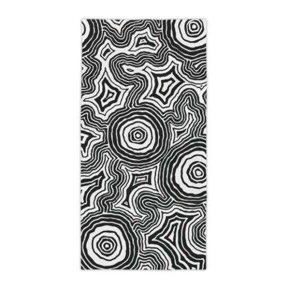 Vibrant Coral Reef Beach Towels – Pathways (b&w) - Image 5