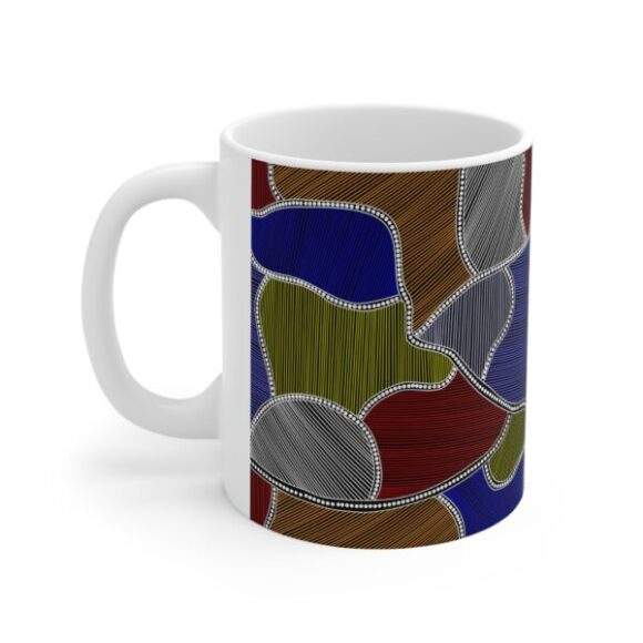 Authentic Aboriginal Art - Ceramic Coffee Cup - Farm Lands (c) - Image 2