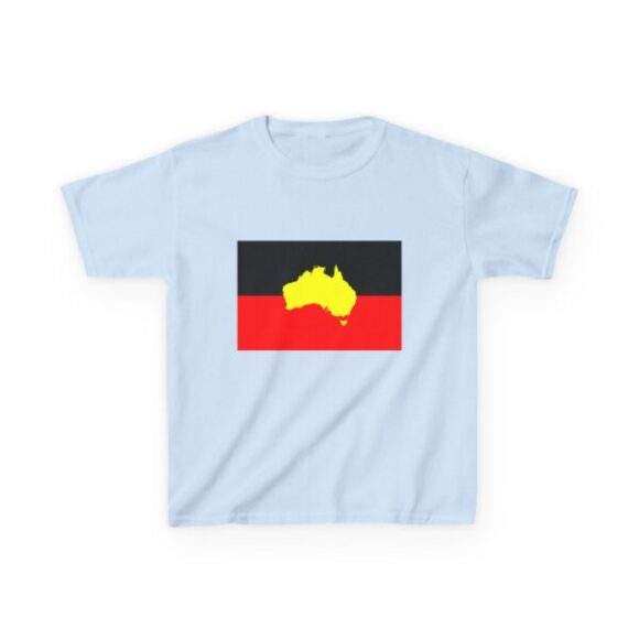 Kids Heavy Cotton Tee - Australian Aboriginal Flag