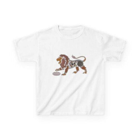 Kids Heavy Cotton Tee - Aboriginal Lion - Image 2