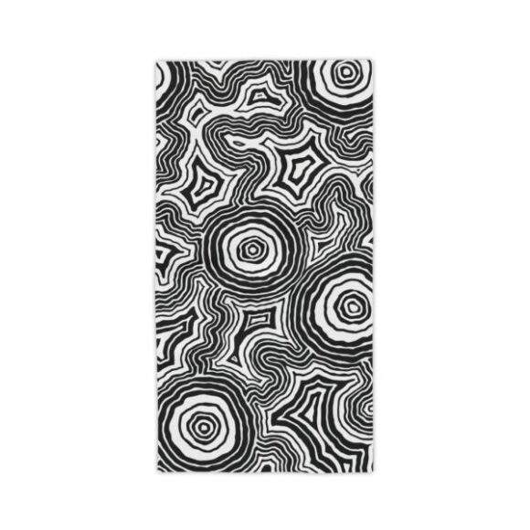 Vibrant Coral Reef Beach Towels – Pathways (b&w) - Image 3