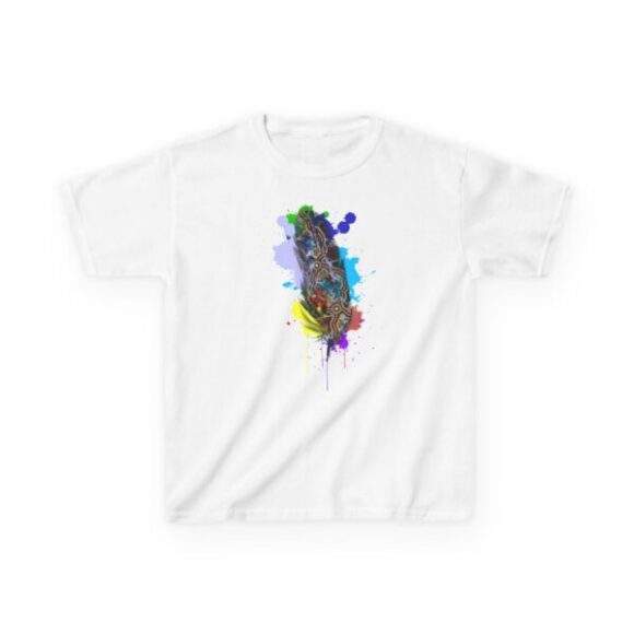 Kids Heavy Cotton Tee - Feather Walking the land - Image 2