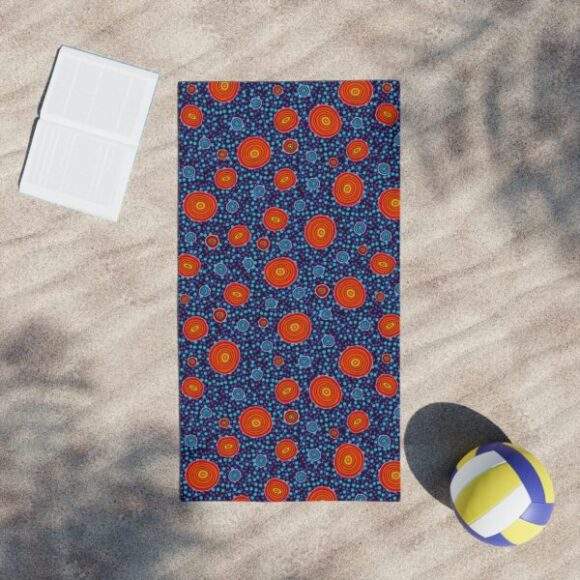 Vibrant Coral Reef Beach Towels – Rain Drops - Image 4