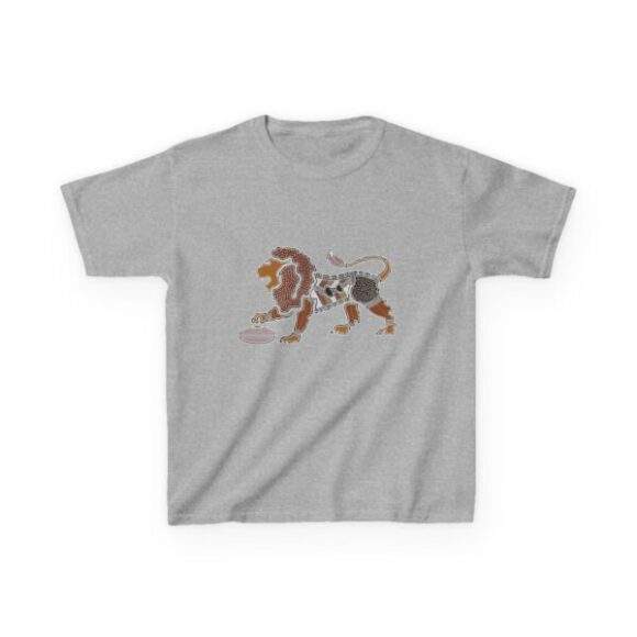 Kids Heavy Cotton Tee - Aboriginal Lion - Image 3